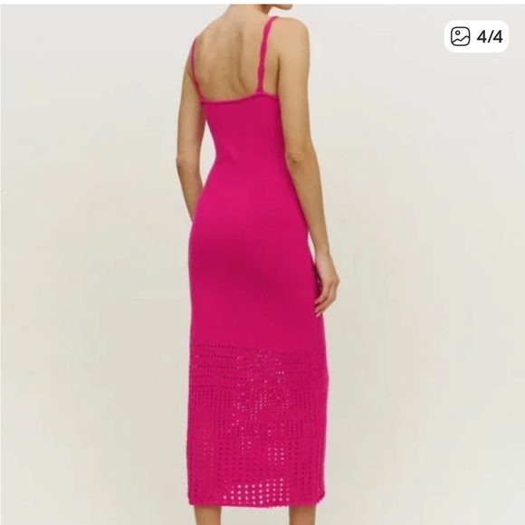 Reformation Hot Pink Knit Midi Dress - Picture 3 of 8